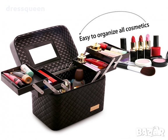 2165 Голям козметичен несесер на 2 нива , снимка 4 - Други - 24760503