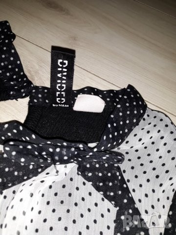 Детска блуза черно и бяло с панделка марка Devided, снимка 3 - Детски Блузи и туники - 23712655