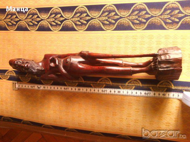 Африканска дървена  фигура  , снимка 5 - Статуетки - 17975098