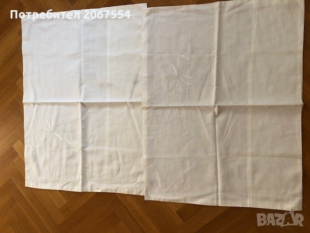 2 бр бели калъфки за възглавница с апликация цвете, снимка 2 - Възглавници - 25910896