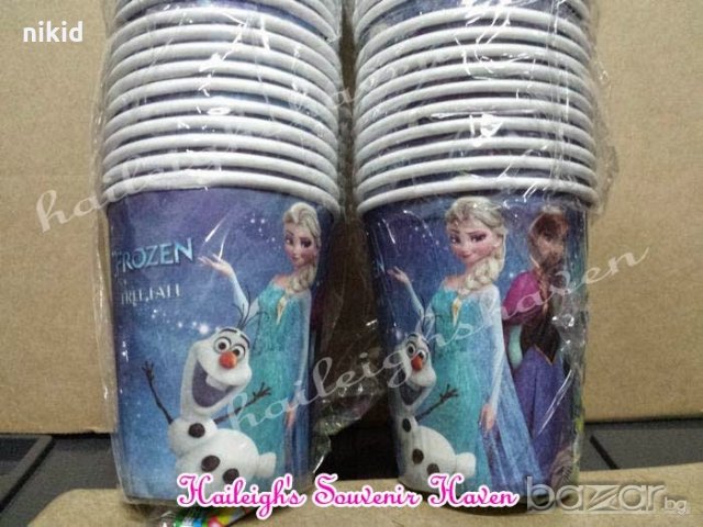 Замръзнало кралство frozen Елза Анна 10 бр картонени чаши парти рожден ден
