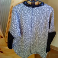 пуловер  меланш с кожени маншети, снимка 2 - Блузи с дълъг ръкав и пуловери - 17366980