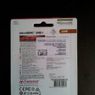 Продавам карта памет Transcend 32GB microSDHC , снимка 2 - Карти памет - 11336270