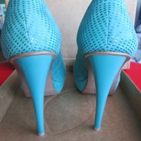 Нови обувки висок ток Feud London резеда, кожа , н.39, снимка 3 - Дамски обувки на ток - 25364281