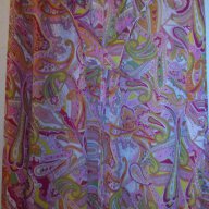 Многоцветна копринена блуза с дълъг ръкав,тип туника., снимка 1 - Туники - 11590415