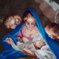 Гоблен Мадона на Марат или "Мадоната с младенеца и ангелите" или "Мадоната в пещерата", "Свята нощ", снимка 1 - Гоблени - 15229598