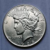 Rare ONE PEACE DOLLAR 1928 Philadelphia Mint UNC , снимка 3 - Нумизматика и бонистика - 26040868