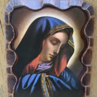 Пано дървено с апликация на Дева Мария, снимка 1 - Други ценни предмети - 15035288