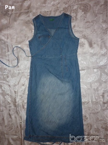 Дънкова рокля сукман  benetton с прехлупване , снимка 1