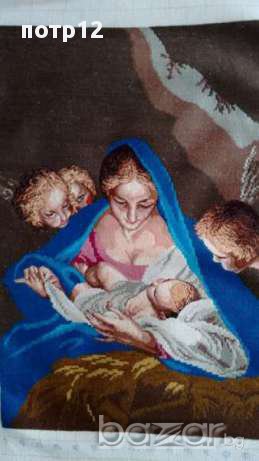 Гоблен Мадона на Марат или "Мадоната с младенеца и ангелите" или "Мадоната в пещерата", "Свята нощ", снимка 1