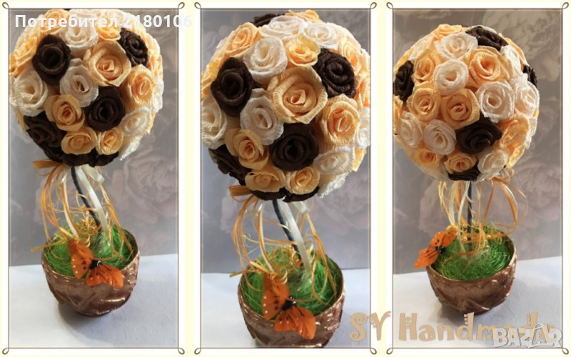 Ръчно изработено "дърво" с рози, снимка 1