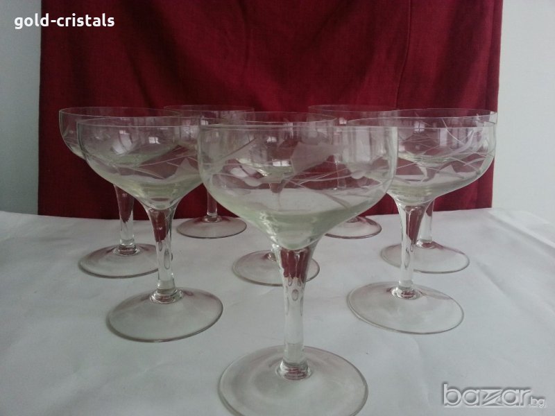  стъклени чаши гравирани , снимка 1