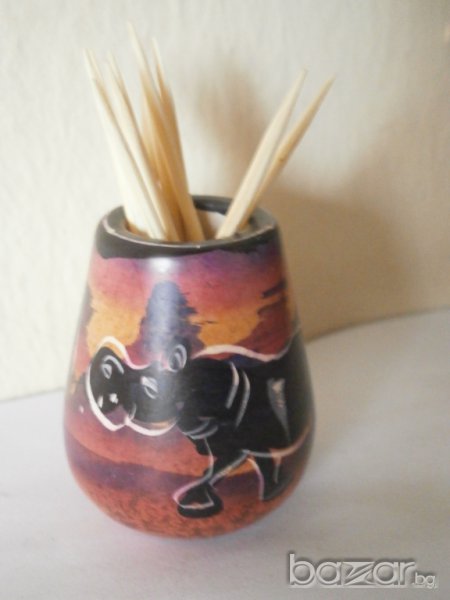 Декоративна поставка за клечки за зъби от сапунен камък, снимка 1