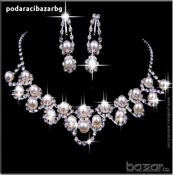 БЛЕСТЯЩА ПЕРЛЕНА ЗАВЕСА – КОМПЛЕКТ БИЖУТА, снимка 1