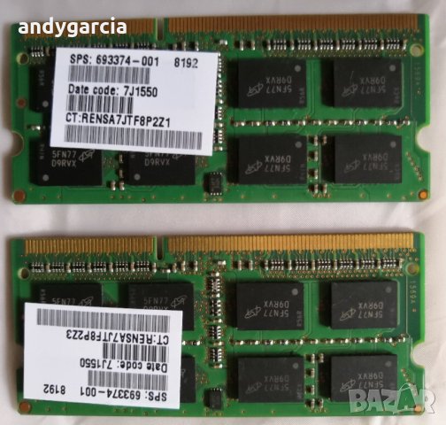 16гб КИТ лаптоп,2 по 8гб DDR3L 1600mhz .Micron, pc 12800, sodimm, снимка 2 - RAM памет - 21875843
