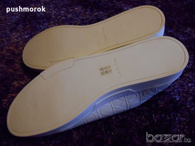 Calvin Klein Women's Imilia Nappa Leather Low-Top Sneakers, White , снимка 11 - Дамски ежедневни обувки - 19446914