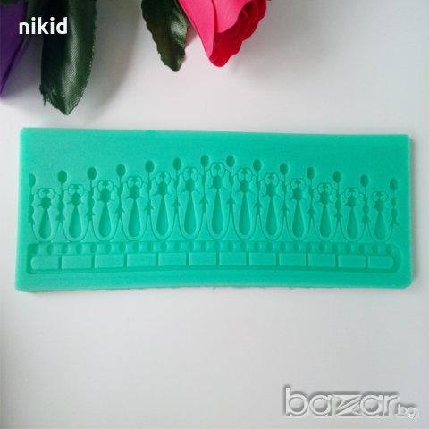 К18 интересна ограда борд кант силиконов молд декорация торта фондан захарна паста