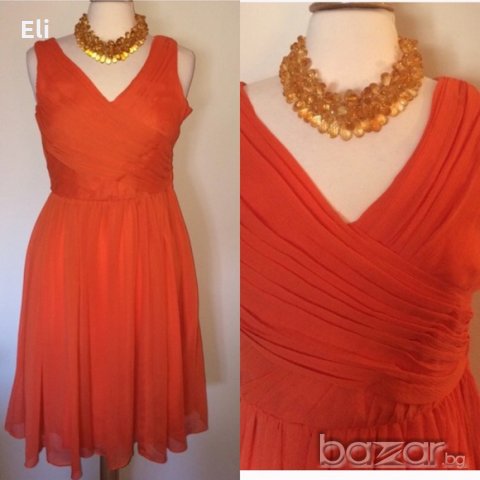 Елегантна оранжева дамска рокля H&M , снимка 2 - Рокли - 17502459