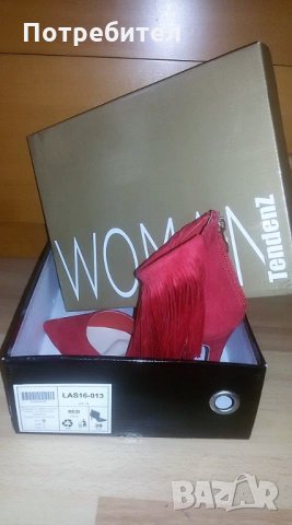 Дамски обувки Tendenz + подарък в червено =), снимка 8 - Дамски елегантни обувки - 23577272