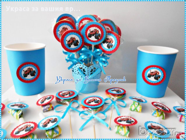 Украса и аксесоари за детски рожден ден с Пламъчко и машините, снимка 3 - Други - 17144018