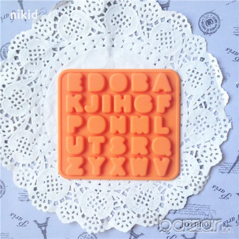 квадрат латиница латински букви силиконов молд форма украса мъфини фондан торта шоколад гипс сапун