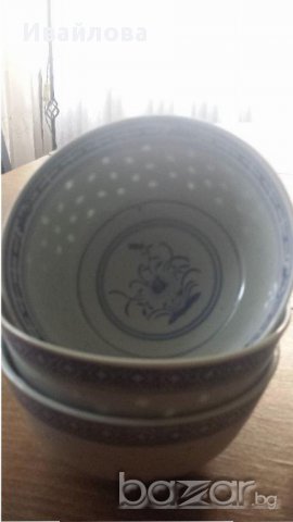 Традиционни Китайски купи за ориз с порцеланови лъжици, снимка 6 - Прибори за хранене, готвене и сервиране - 13658724