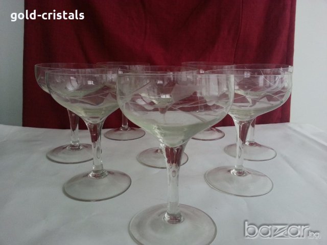  стъклени чаши гравирани , снимка 1