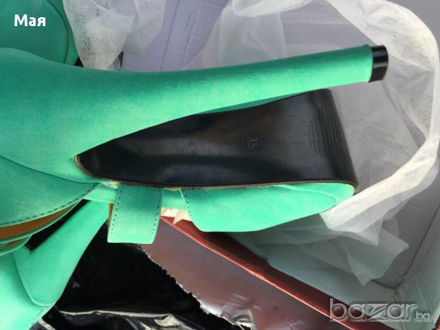 Зелени сандали с ток и платформа 15 см . Размер 35, снимка 5 - Сандали - 13840000