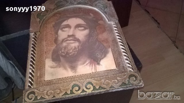 Икона-христос-54х34см-внос швеицария, снимка 2 - Антикварни и старинни предмети - 17446440