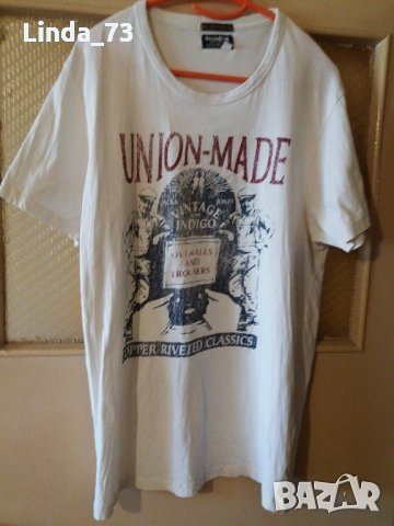 Мъж.тениска-"VINTAGE CLTH Co"/памук/,цвят-кремав. Закупена от Германия., снимка 1 - Тениски - 21861581