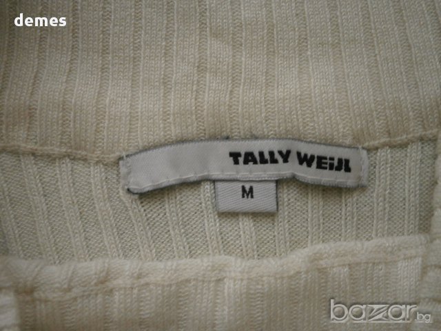  Машинно плетена бяла блуза T A L L Y W E I J L, нова, размер М, снимка 11 - Блузи с дълъг ръкав и пуловери - 9936232