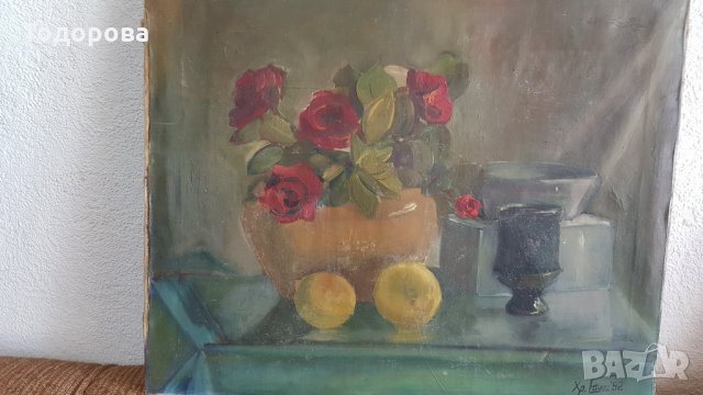 Стара авторска картина, снимка 2 - Картини - 24564591