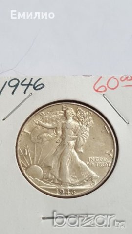 USA  50 Cents 1946 Philadelphia Mint in XF-AUNC CONDITION, снимка 5 - Нумизматика и бонистика - 21091719