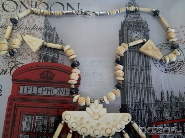 разкошна огърлица красота от естествен рог, снимка 5 - Колиета, медальони, синджири - 15088760