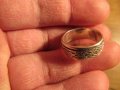 Стар Мъжки сребърен пръстен старинна халка - ръчна изработка  с маркировка , снимка 2
