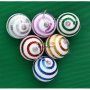 Комплект от 6 бр. цветни топки за елха. Изработени от PVC материал, стиропор и пайети. Диаметър: 7см, снимка 2