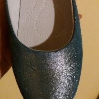 Дам.обувки-/ест.кожа/-№40-цвят-Blue silver/брокатен ефект/., снимка 5 - Дамски ежедневни обувки - 22329587