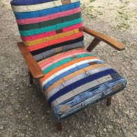 Дънкови кресла / Ръчно изработена дамаска , снимка 10 - Дивани и мека мебел - 22317721