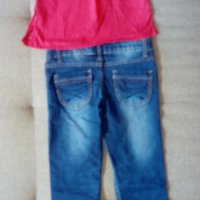 Лот дънки с блуза, размер 128, снимка 2 - Детски Блузи и туники - 25614682