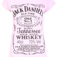 Розова тениска Jack Daniels, снимка 1 - Тениски - 24937043