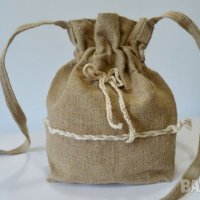 Ленена чантичка торбичка ръчна изработка , снимка 2 - Чанти - 21955188