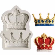 2 красиви корони корона молд форма силиконова  за декор украса торта фондан гипс и др, снимка 1 - Форми - 17109112