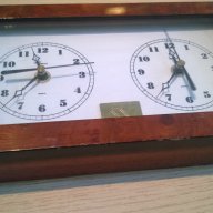 herraiz-quartz-двоен дървен часовник-25/15/7см-внос швеицария, снимка 2 - Други ценни предмети - 10409911