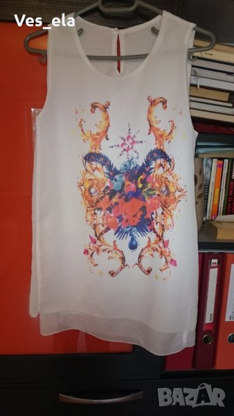 бял страхотен топ шифон , снимка 1