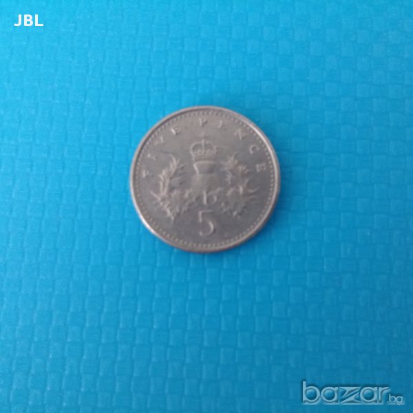монета 5 pence 2000г Elizabeth 2 пет пенса, снимка 1