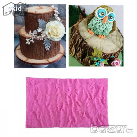 Огромна кора дърво дълбок релеф силиконов молд форма декорация торта фондан шоколад и др.