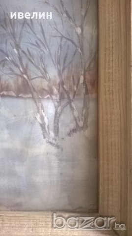 стара картина-зимен пейзаж, снимка 5 - Картини - 18277475