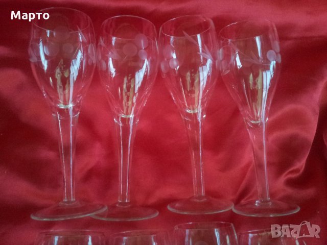 Чаши за концентрат със столче и гравюра 8 бр, снимка 2 - Сервизи - 23920725