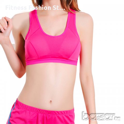 Розово спортно бюстие с подплънки КОД 109, снимка 2 - Спортни екипи - 20168388