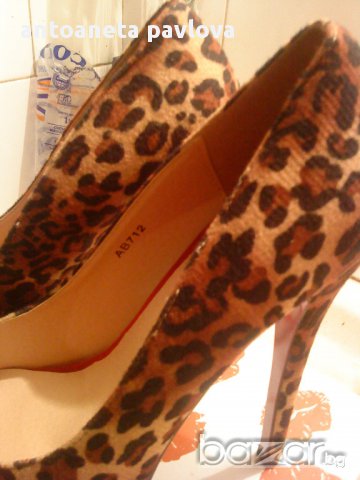  обувки леопард , снимка 2 - Дамски обувки на ток - 11528858